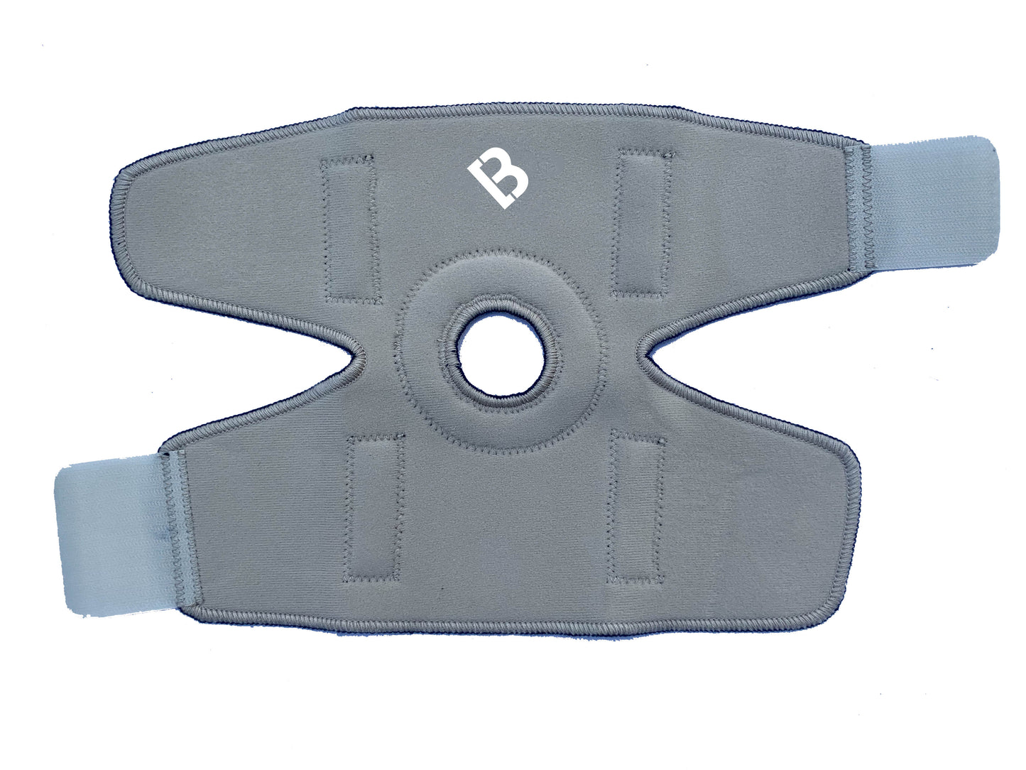The Bio Magnetic Elbow Support in Beige opened flat, showing the full support and all of strategic areas the magnets are placed.