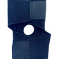 The Bio Magnetic Elbow Support in black laying closed and flat from the back. You can see the adhesive closures are fastened.